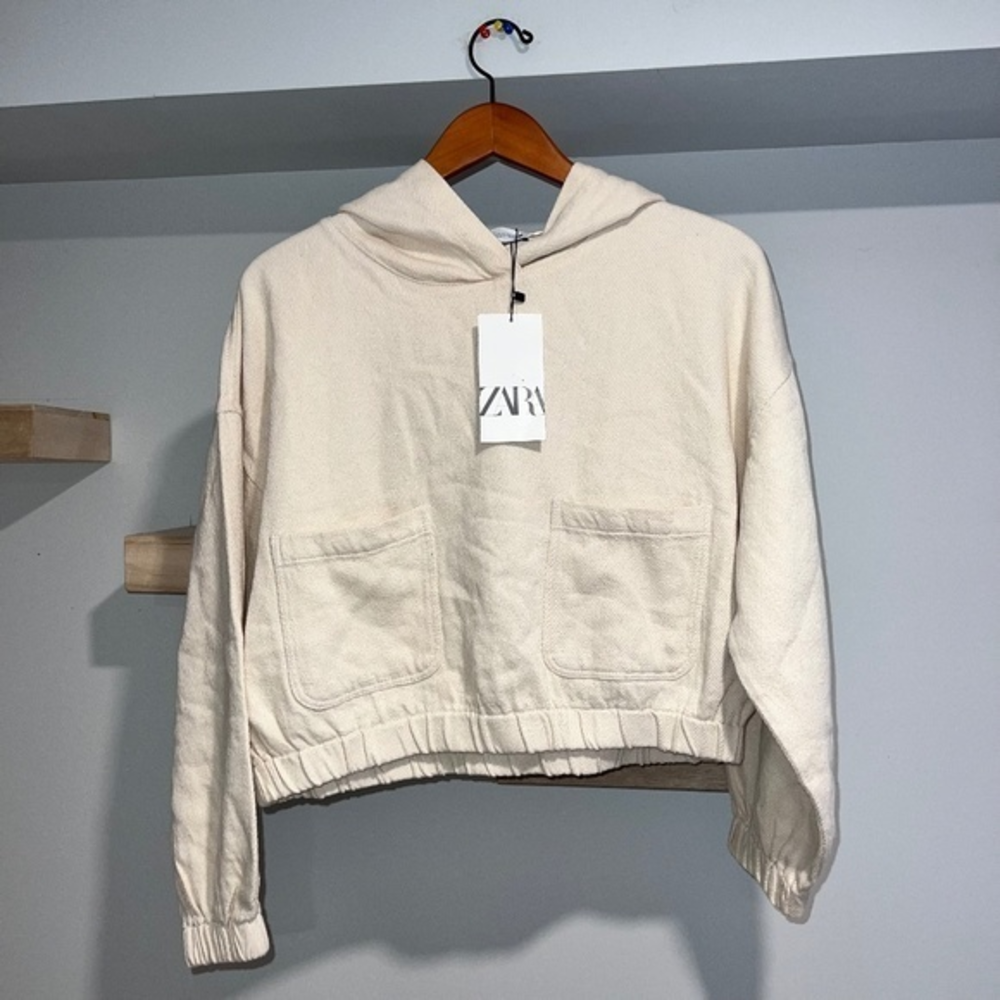 zara cropped hoodie